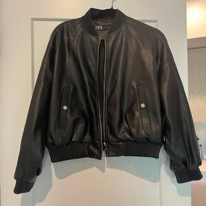 Zara Leather Bomber